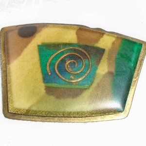 Signed Modernist 1990s art brooch